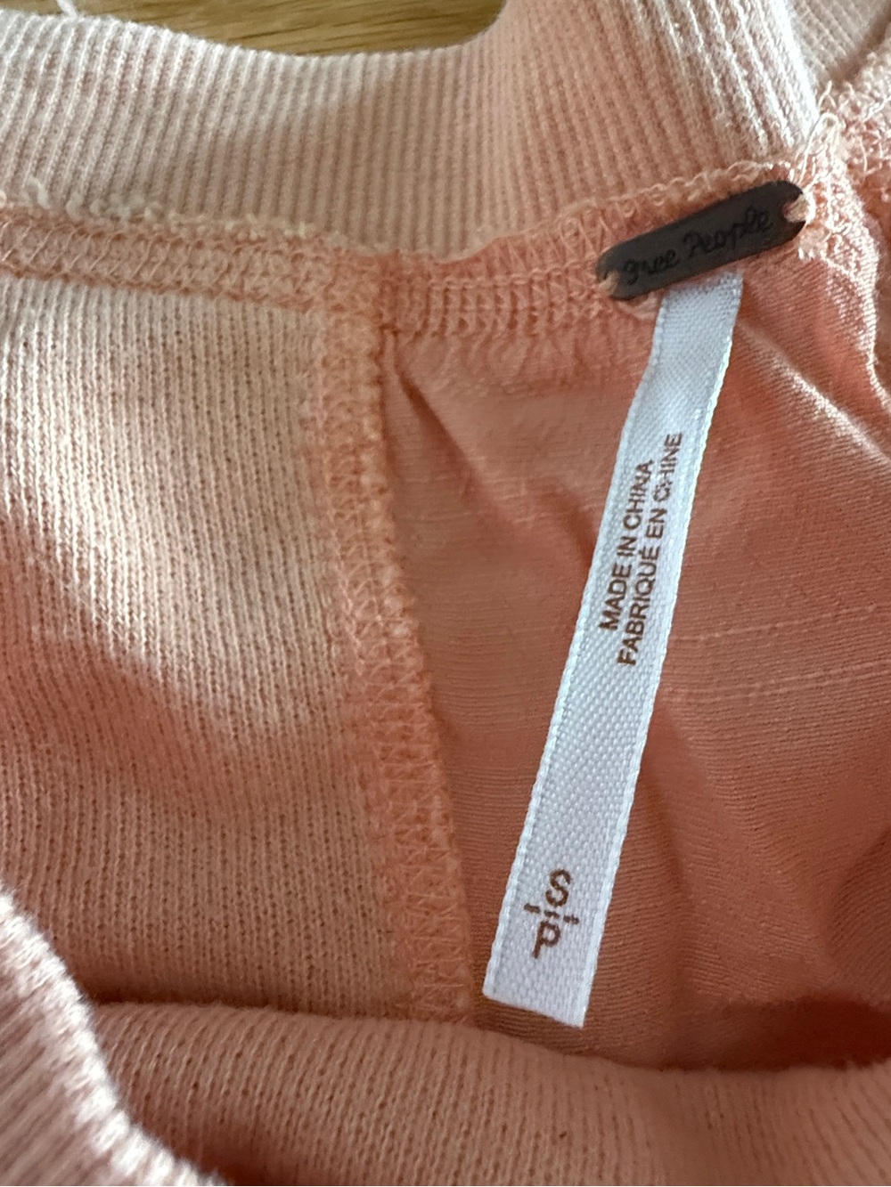Free People Peach Knit Ruffled Top - Picture 4 of 6